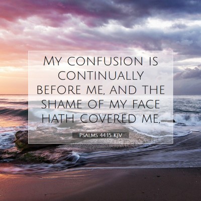Picture 07 - Psalms 44:15 KJV - My confusion is continually before me, and the - Bible Verse Picture