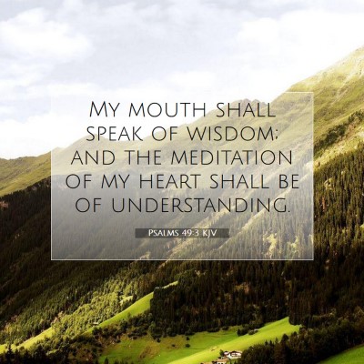 Picture 07 - Psalms 49:3 KJV - My mouth shall speak of wisdom; and the - Bible Verse Picture