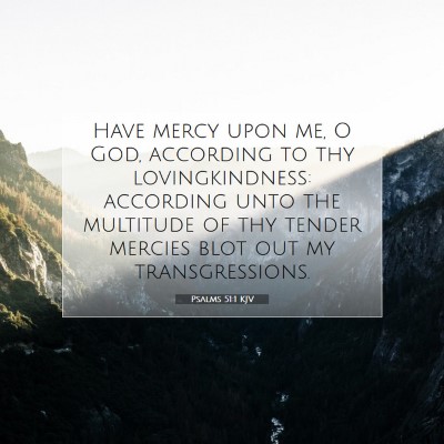Picture 07 - Psalms 51:1 KJV - Have mercy upon me, O God, according to thy - Bible Verse Picture