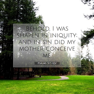 Picture 07 - Psalms 51:5 KJV - Behold, I was shapen in iniquity; and in sin did - Bible Verse Picture