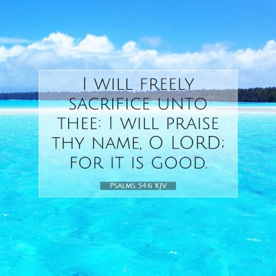 Picture 07 - Psalms 54:6 KJV - I will freely sacrifice unto thee: I will praise - Bible Verse Picture