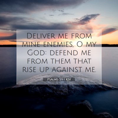 Picture 07 - Psalms 59:1 KJV - Deliver me from mine enemies, O my God: defend me - Bible Verse Picture