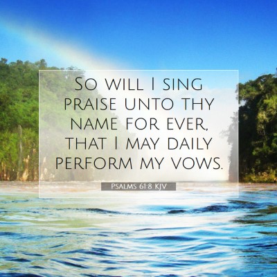 Picture 07 - Psalms 61:8 KJV - So will I sing praise unto thy name for ever, - Bible Verse Picture