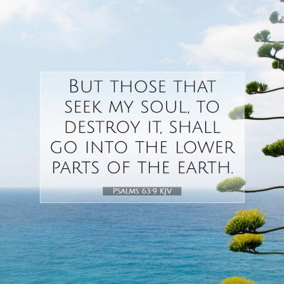 Picture 07 - Psalms 63:9 KJV - But those that seek my soul, to destroy it, shall - Bible Verse Picture