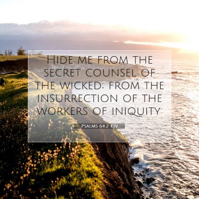 Picture 07 - Psalms 64:2 KJV - Hide me from the secret counsel of the wicked; - Bible Verse Picture