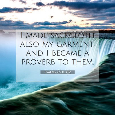 Picture 07 - Psalms 69:11 KJV - I made sackcloth also my garment; and I became a - Bible Verse Picture