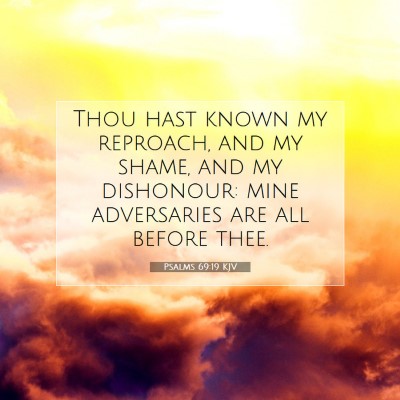 Picture 07 - Psalms 69:19 KJV - Thou hast known my reproach, and my shame, and my - Bible Verse Picture