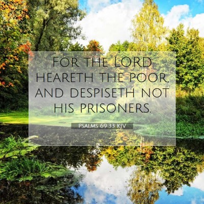 Picture 07 - Psalms 69:33 KJV - For the LORD heareth the poor, and despiseth not - Bible Verse Picture