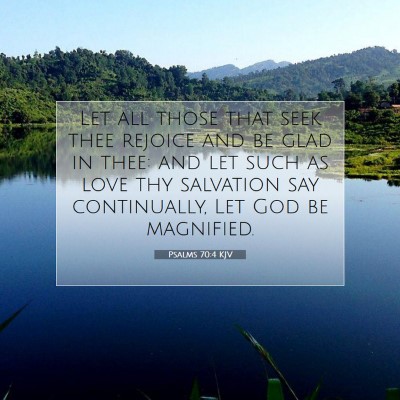 Picture 07 - Psalms 70:4 KJV - Let all those that seek thee rejoice and be glad - Bible Verse Picture