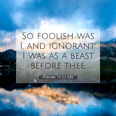 Picture 07 - Psalms 73:22 KJV - So foolish was I, and ignorant: I was as a beast - Bible Verse Picture