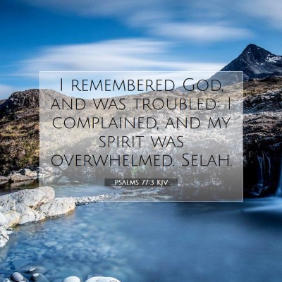 Picture 07 - Psalms 77:3 KJV - I remembered God, and was troubled: I complained, - Bible Verse Picture