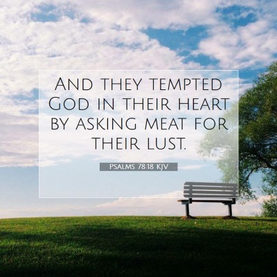 Picture 07 - Psalms 78:18 KJV - And they tempted God in their heart by asking - Bible Verse Picture