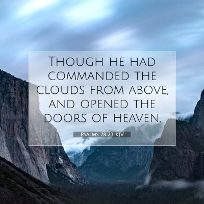 Picture 07 - Psalms 78:23 KJV - Though he had commanded the clouds from above, - Bible Verse Picture