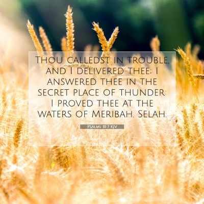 Picture 07 - Psalms 81:7 KJV - Thou calledst in trouble, and I delivered thee; I - Bible Verse Picture
