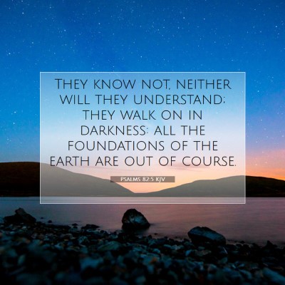 Picture 07 - Psalms 82:5 KJV - They know not, neither will they understand; they - Bible Verse Picture