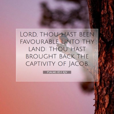 Picture 07 - Psalms 85:1 KJV - Lord, thou hast been favourable unto thy land: - Bible Verse Picture