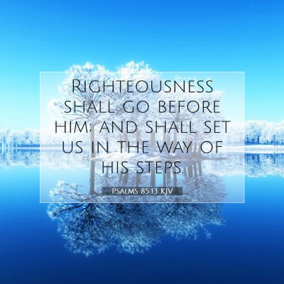 Picture 07 - Psalms 85:13 KJV - Righteousness shall go before him; and shall set - Bible Verse Picture