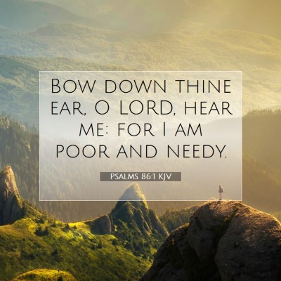 Picture 07 - Psalms 86:1 KJV - Bow down thine ear, O LORD, hear me: for I am - Bible Verse Picture