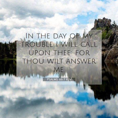 Picture 07 - Psalms 86:7 KJV - In the day of my trouble I will call upon thee: - Bible Verse Picture