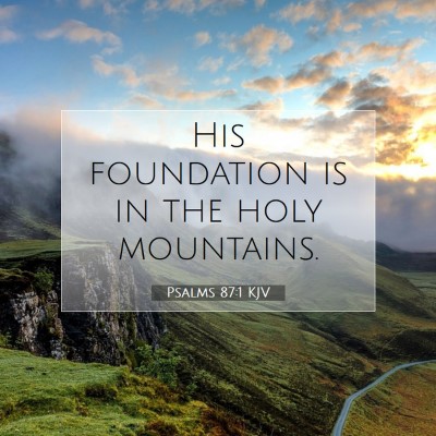 Picture 07 - Psalms 87:1 KJV - His foundation is in the holy - Bible Verse Picture