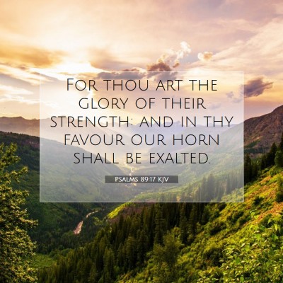 Picture 07 - Psalms 89:17 KJV - For thou art the glory of their strength: and in - Bible Verse Picture
