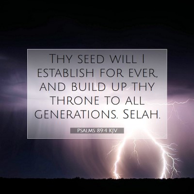 Picture 07 - Psalms 89:4 KJV - Thy seed will I establish for ever, and build up - Bible Verse Picture