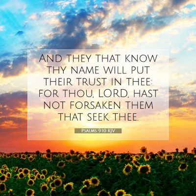 Picture 07 - Psalms 9:10 KJV - And they that know thy name will put their trust - Bible Verse Picture