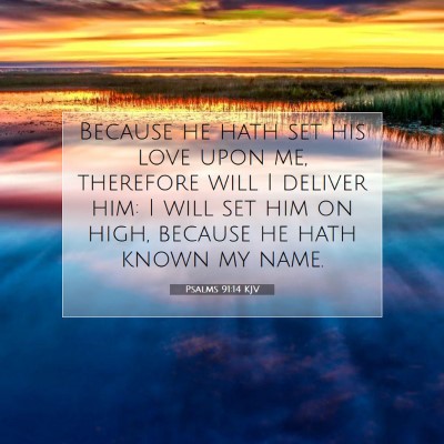 Picture 07 - Psalms 91:14 KJV - Because he hath set his love upon me, therefore - Bible Verse Picture