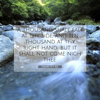Picture 07 - Psalms 91:7 KJV - A thousand shall fall at thy side, and ten - Bible Verse Picture