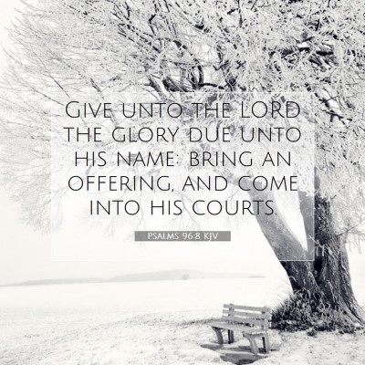 Picture 07 - Psalms 96:8 KJV - Give unto the LORD the glory due unto his name: - Bible Verse Picture