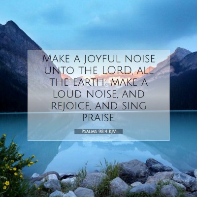 Picture 07 - Psalms 98:4 KJV - Make a joyful noise unto the LORD, all the earth: - Bible Verse Picture