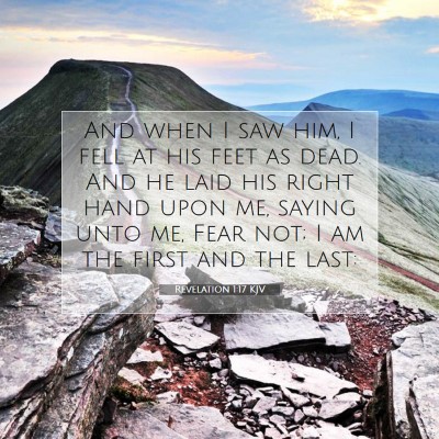 Picture 07 - Revelation 1:17 KJV - And when I saw him, I fell at his feet as dead. - Bible Verse Picture