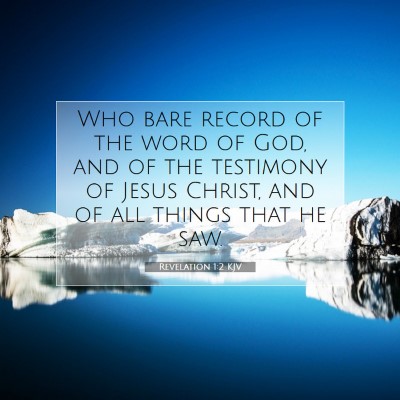 Picture 07 - Revelation 1:2 KJV - Who bare record of the word of God, and of the - Bible Verse Picture
