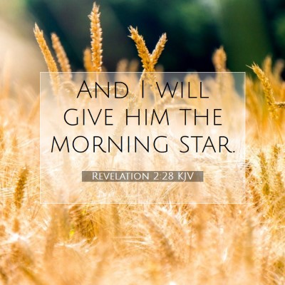Picture 07 - Revelation 2:28 KJV - And I will give him the morning - Bible Verse Picture