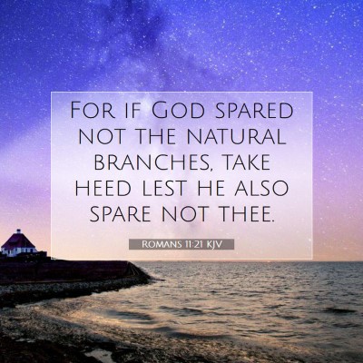 Picture 07 - Romans 11:21 KJV - For if God spared not the natural branches, take - Bible Verse Picture