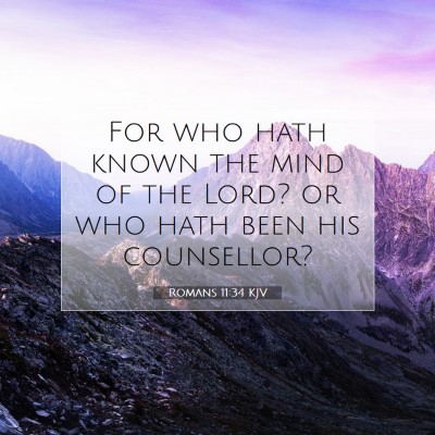 Picture 07 - Romans 11:34 KJV - For who hath known the mind of the Lord? or who - Bible Verse Picture