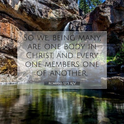 Picture 07 - Romans 12:5 KJV - So we, being many, are one body in Christ, and - Bible Verse Picture