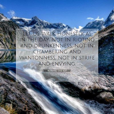 Picture 07 - Romans 13:13 KJV - Let us walk honestly, as in the day; not in - Bible Verse Picture