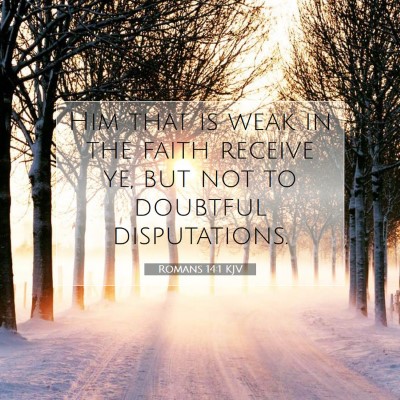 Picture 07 - Romans 14:1 KJV - Him that is weak in the faith receive ye, but not - Bible Verse Picture
