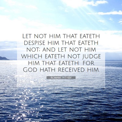 Picture 07 - Romans 14:3 KJV - Let not him that eateth despise him that eateth - Bible Verse Picture