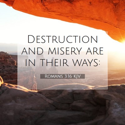 Picture 07 - Romans 3:16 KJV - Destruction and misery are in their - Bible Verse Picture