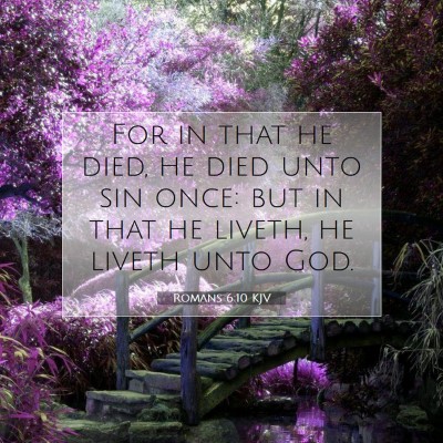 Picture 07 - Romans 6:10 KJV - For in that he died, he died unto sin once: but - Bible Verse Picture