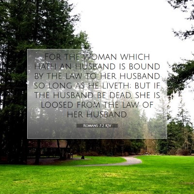 Picture 07 - Romans 7:2 KJV - For the woman which hath an husband is bound by - Bible Verse Picture