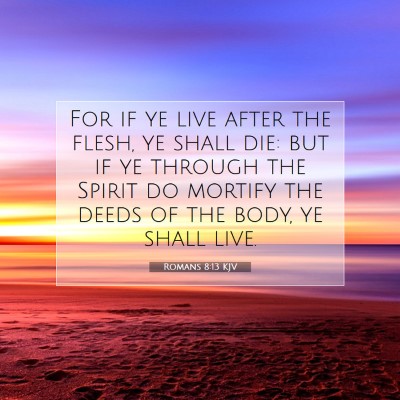 Picture 07 - Romans 8:13 KJV - For if ye live after the flesh, ye shall die: but - Bible Verse Picture