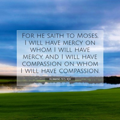 Picture 07 - Romans 9:15 KJV - For he saith to Moses, I will have mercy on whom - Bible Verse Picture