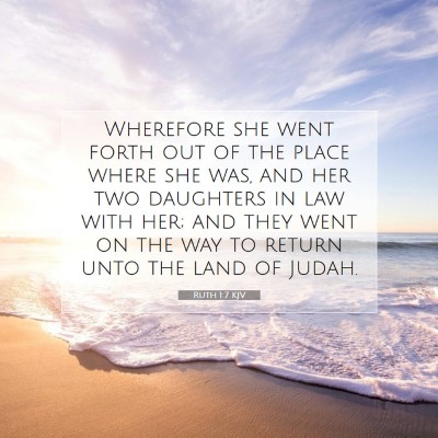 Picture 07 - Ruth 1:7 KJV - Wherefore she went forth out of the place where - Bible Verse Picture