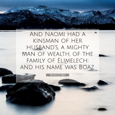 Picture 07 - Ruth 2:1 KJV - And Naomi had a kinsman of her husband's, a - Bible Verse Picture