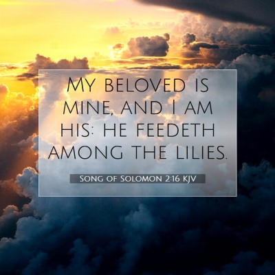Picture 07 - Song of Solomon 2:16 KJV - My beloved is mine, and I am his: he feedeth - Bible Verse Picture