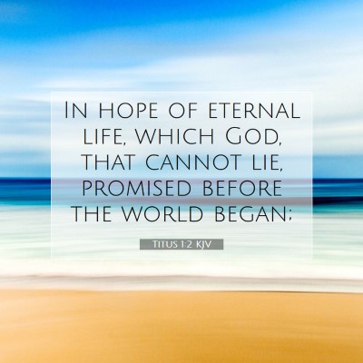 Picture 07 - Titus 1:2 KJV - In hope of eternal life, which God, that cannot - Bible Verse Picture