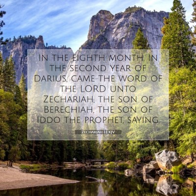 Picture 07 - Zechariah 1:1 KJV - In the eighth month, in the second year of - Bible Verse Picture